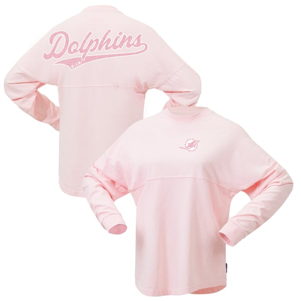 Miami Dolphins Fanatics Women's Millennial Spirit Jersey T-Shirt - Pink
