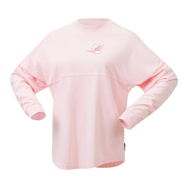 Miami Dolphins Fanatics Women's Millennial Spirit Jersey T-Shirt - Pink