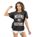 Miami Dolphins Gameday Couture Women's Relaxed Flutter Sleeve T-Shirt - Black