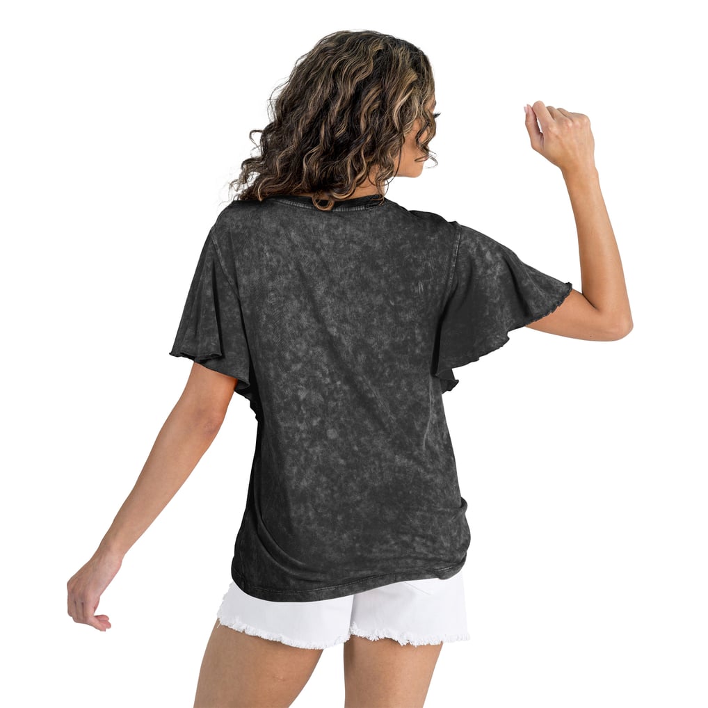 Miami Dolphins Gameday Couture Women's Relaxed Flutter Sleeve T-Shirt - Black