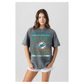  Miami Dolphins Gameday Couture Women's Oversized Classic Grind Washed T-Shirt - Gray