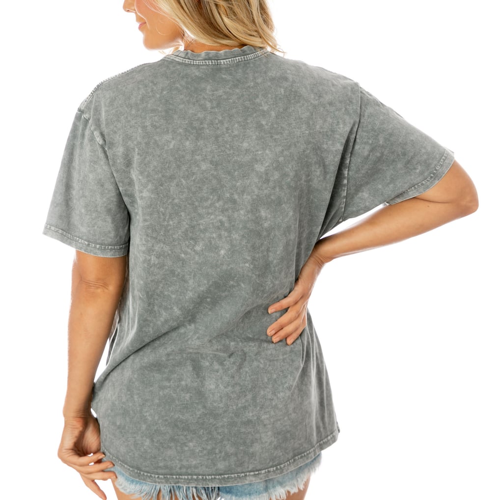  Miami Dolphins Gameday Couture Women's Tackle Titan Boyfriend Washed T-Shirt - Gray