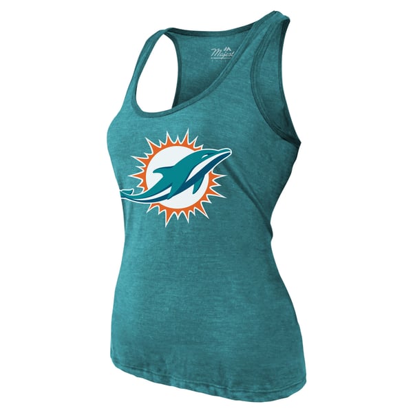 Tyreek Hill Miami Dolphins Majestic Threads Women's Name & Number Tri-Blend Tank Top - Aqua