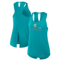 Miami Dolphins Nike Women's Open-Back Crisscross Dri-FIT Tank Top - Aqua