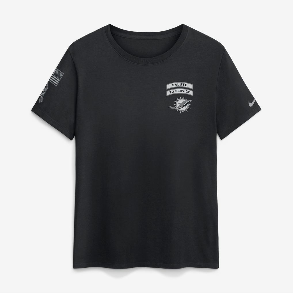  Miami Dolphins Nike Women's 2026 Salute to Service T-Shirt - Black