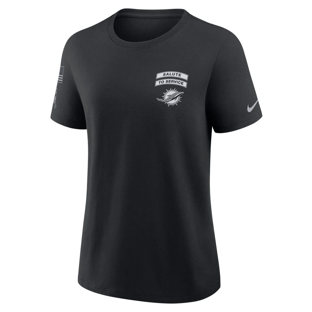  Miami Dolphins Nike Women's 2026 Salute to Service T-Shirt - Black