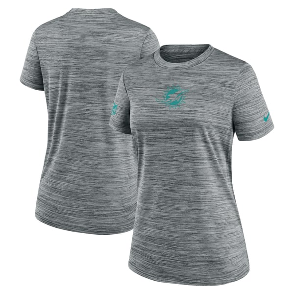 Miami Dolphins Nike Women's Sideline Velocity Dri-FIT T-Shirt - Gray