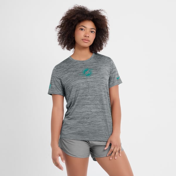 Miami Dolphins Nike Women's Sideline Velocity Dri-FIT T-Shirt - Gray