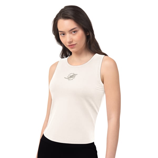 Miami Dolphins Starter Women's Athleisure Cropped Tank Top - White