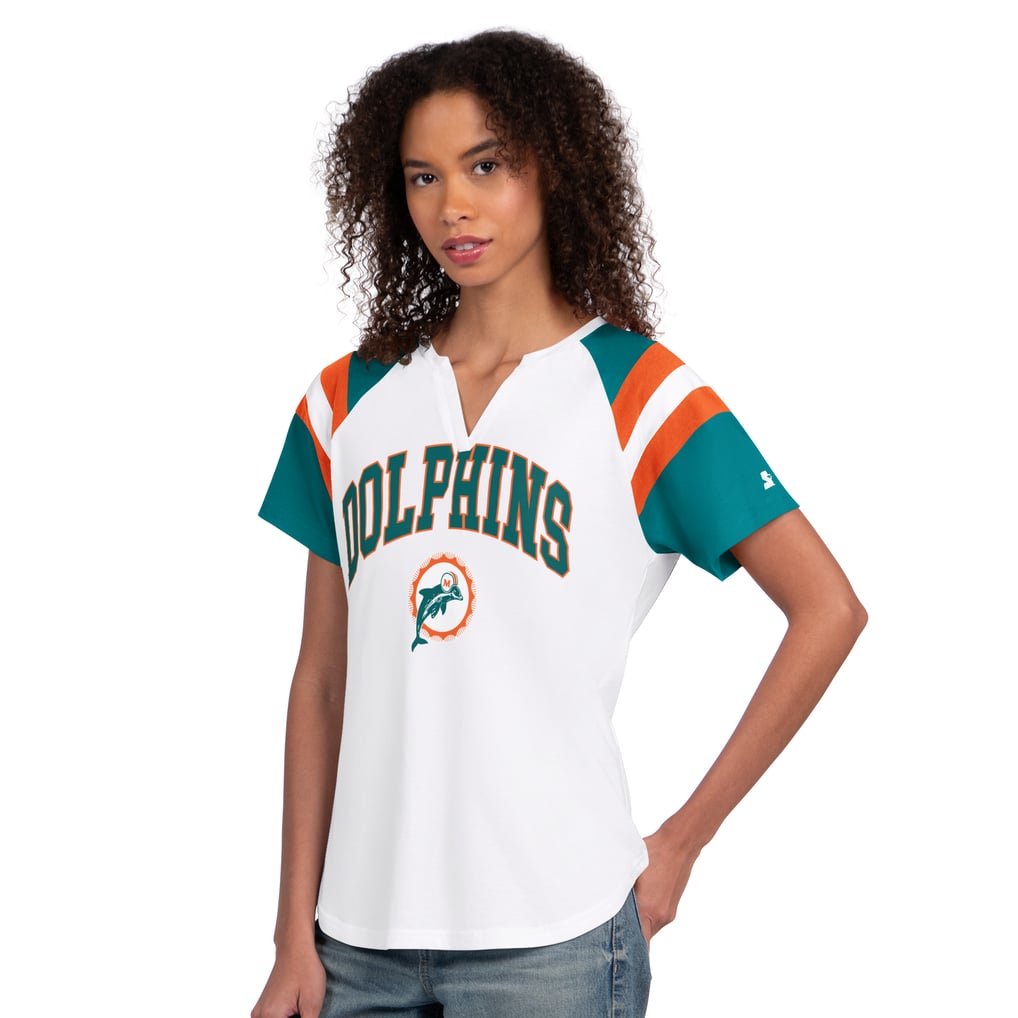  Miami Dolphins Starter Women's Game On Notch Neck T-Shirt - White