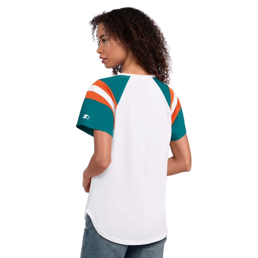  Miami Dolphins Starter Women's Game On Notch Neck T-Shirt - White