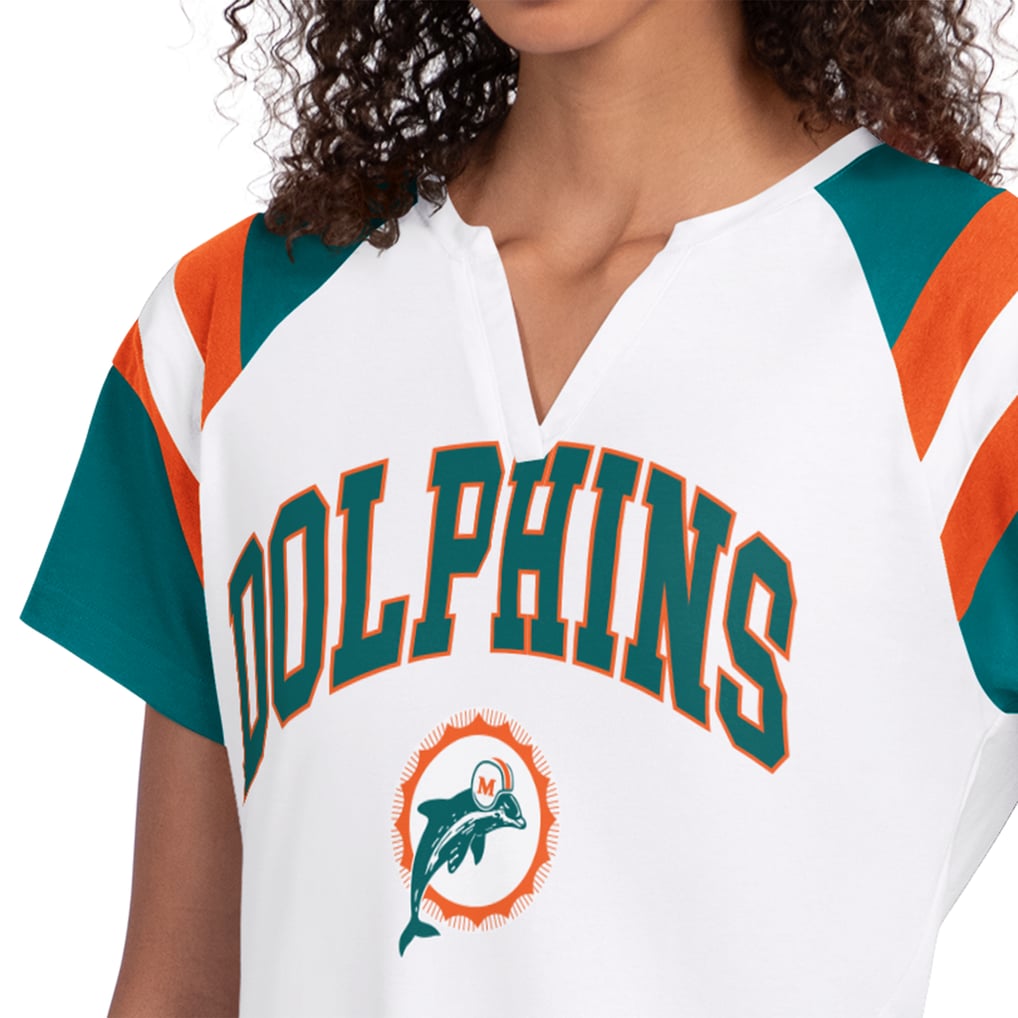  Miami Dolphins Starter Women's Game On Notch Neck T-Shirt - White
