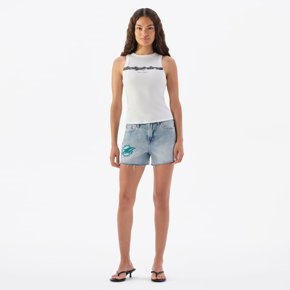 Miami Dolphins Off Season Women's Micro Rib Tank Top - White