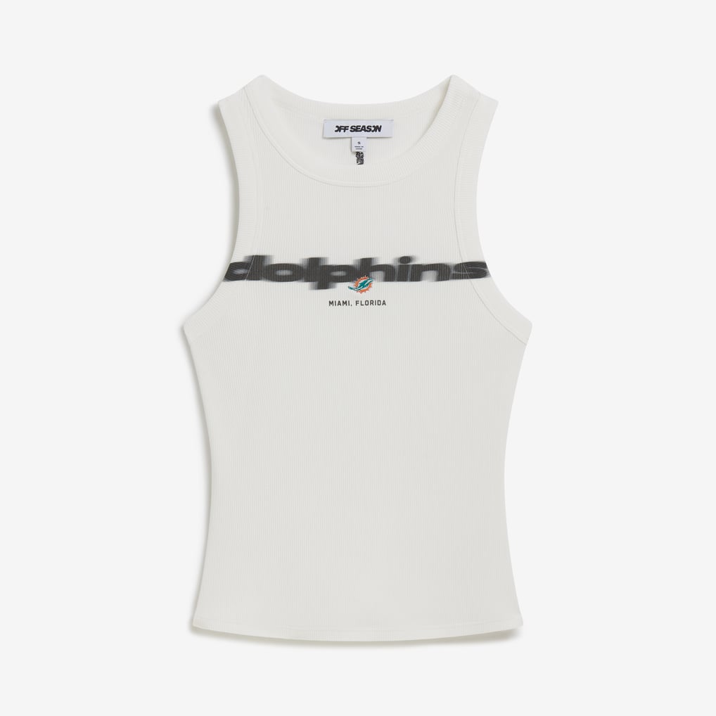 Miami Dolphins Off Season Women's Micro Rib Tank Top - White