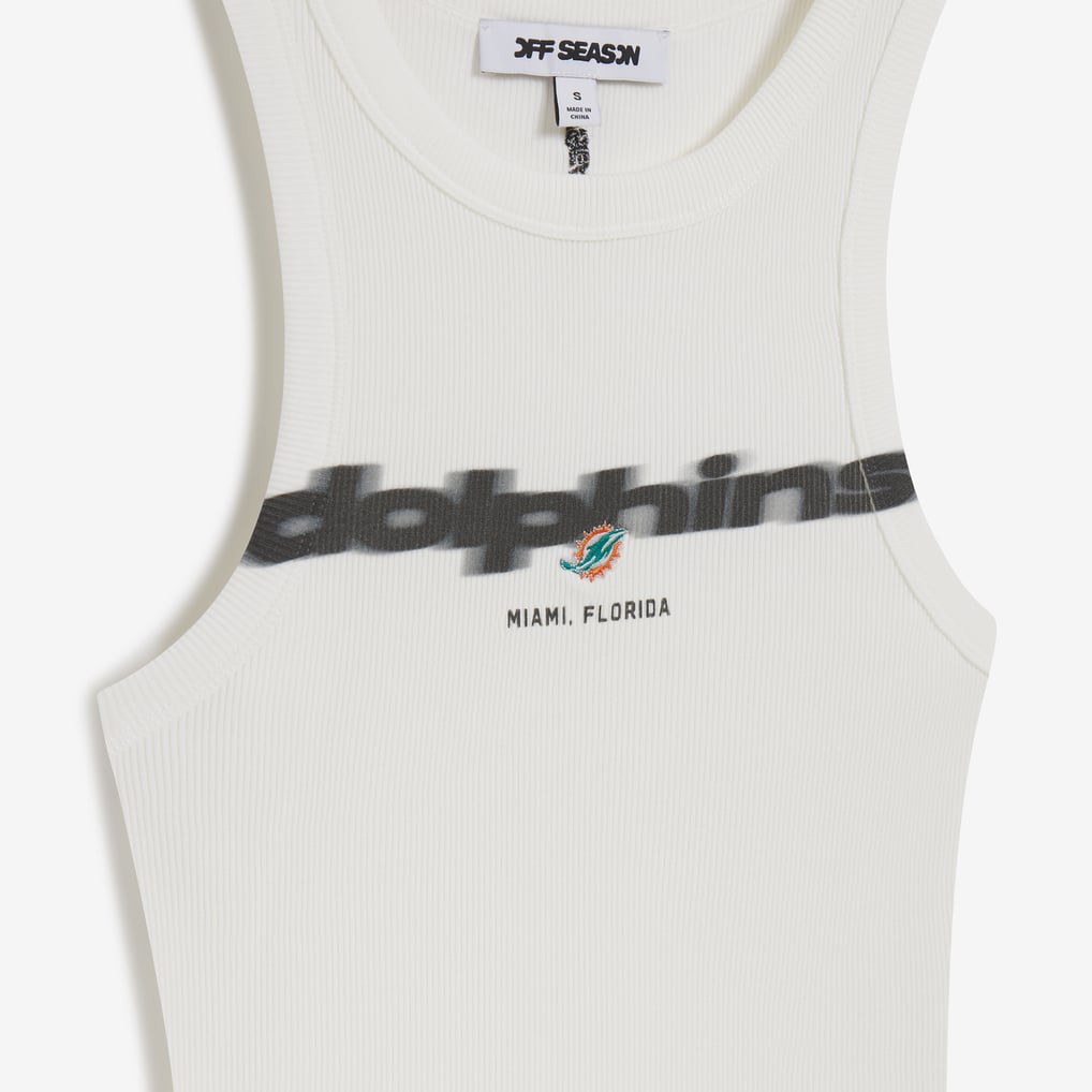 Miami Dolphins Off Season Women's Micro Rib Tank Top - White