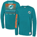 Miami Dolphins Mitchell & Ness Youth Triple Play Long Sleeve T-Shirt - Aqua