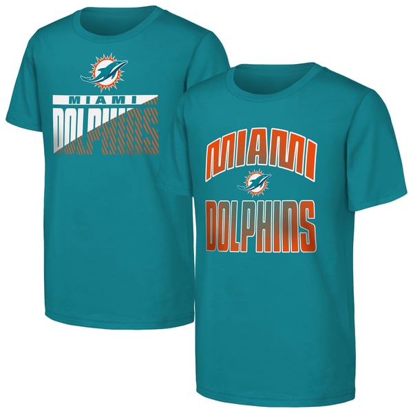 Miami Dolphins Outerstuff Youth Never Quit 2-Pack T-Shirt Set - Aqua